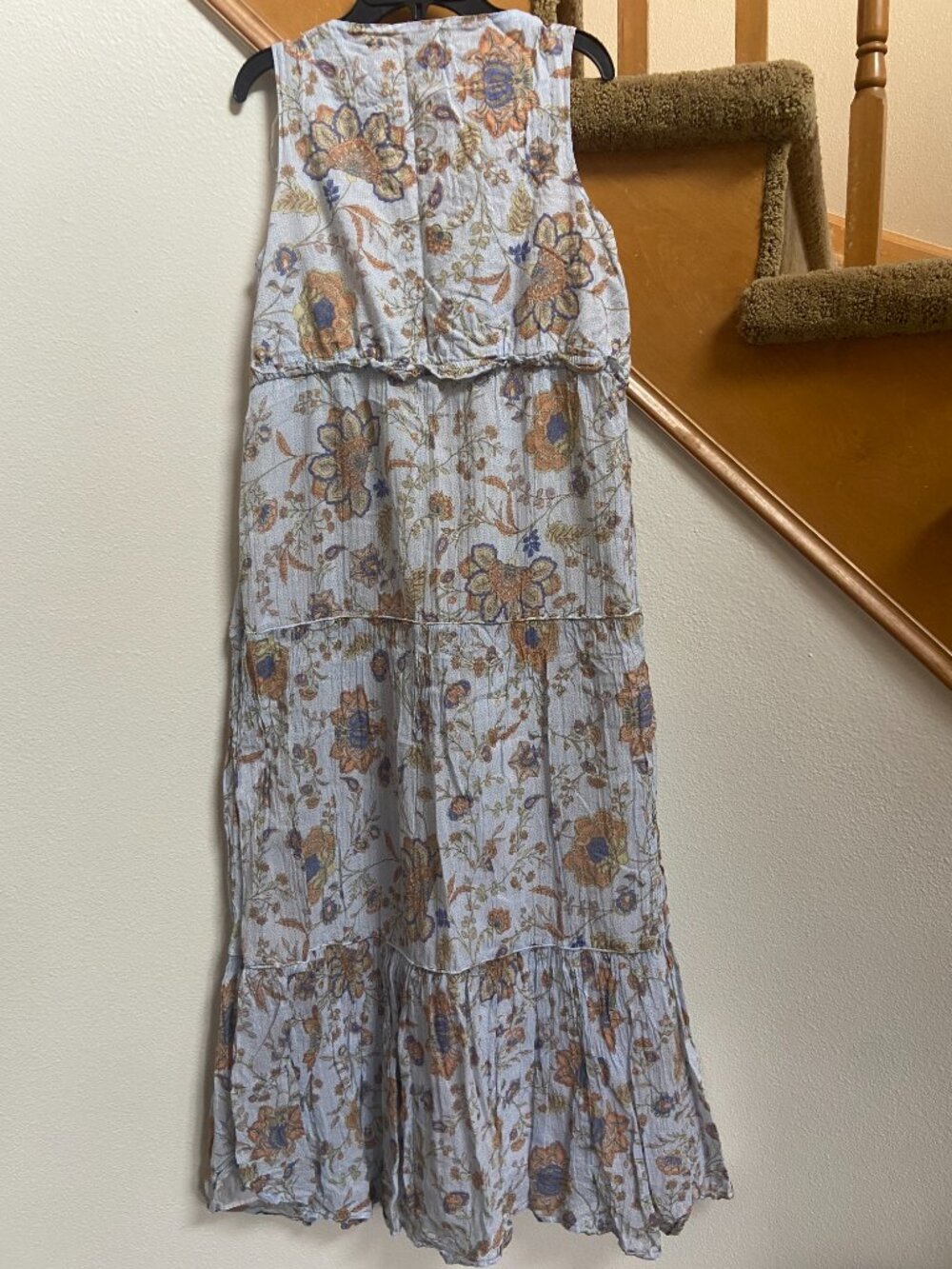 Rachel Zoe blue maxi peasant dress cottagecore blue sz S - Picture 4 of 9